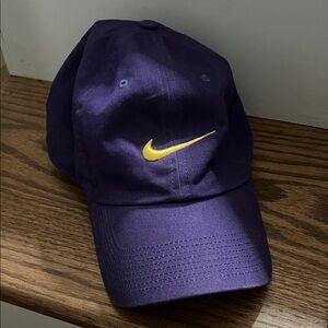 Nike Dark Purple Cap with Yellow Swoosh